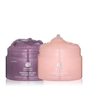imageDrMelaxin Guerande Sea Salt Perfume Exfoliating Body Scrub for Smooth Skin Body Amber ampamp Vanilla ScentCoral Rose Scent