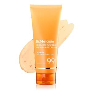 imageDrMelaxin Kojic Acid Turmeric Body Cream with Ceramides Brightening Body Moisturizer for Dark Spots amp Uneven Tone Panthenol amp Hyaluronic Acid for Deep Hydration 705 oz