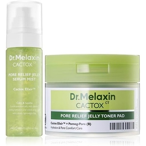 image:imageDrMelaxin CACTOX Pore Relief Jelly Toner Pads amp Serum Mist Duo with Cactus Cooling Reduce Puffiness amp Pore Tightening for Visible Pore Care Skin Repair